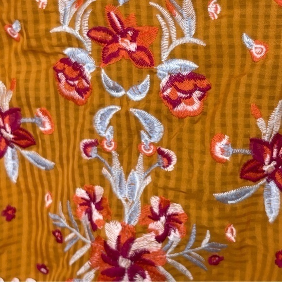 Ruff Hewn Upcycled Military style Jacket Embroidered Appliqué lace ruffle Size1X - Picture 10 of 14